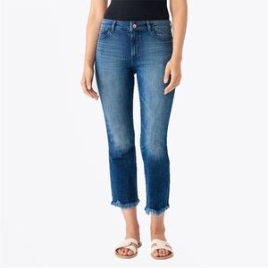DL1961 Bridget Cropped Flare Jeans El Camino Raw Hem sz 30